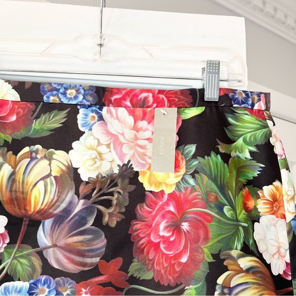 J. Crew Collection Cotton & Silk Floral Pencil Skirt Fall Casual - Picture 2 of 8